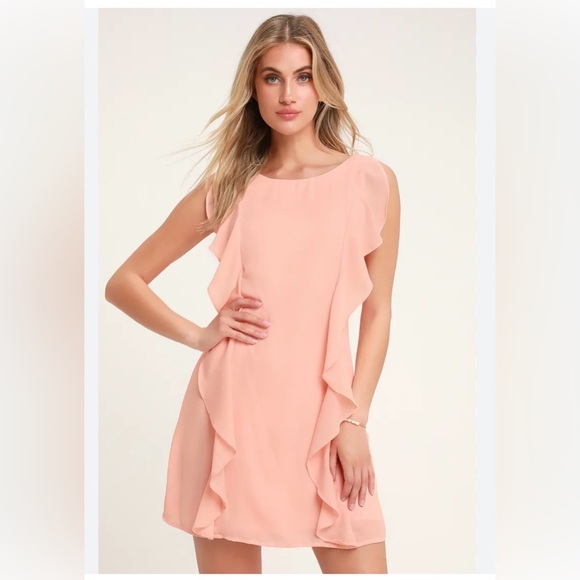 Lulus Audree Blush Pink Ruffled Sleeveless Dress
Size Small EUC - Picture 2 of 11